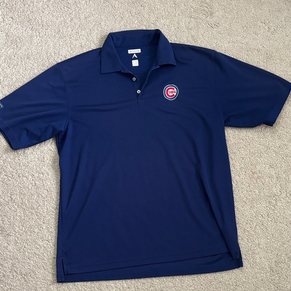 Antigua Men's Navy Polo Shirt with Cubs Emblem